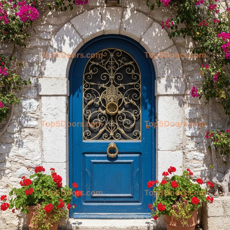 blue front door mediterranean Door