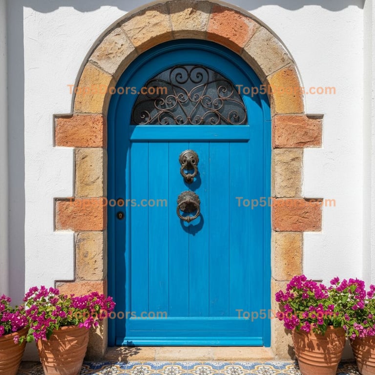 blue front door mediterranean Door