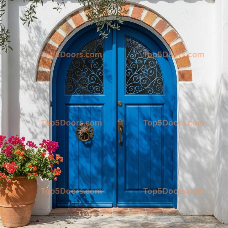 blue front door mediterranean Door