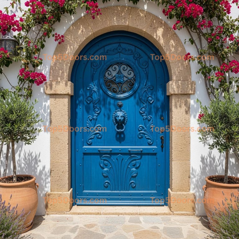 blue front door mediterranean Door