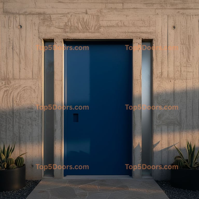 blue front door minimalist Door