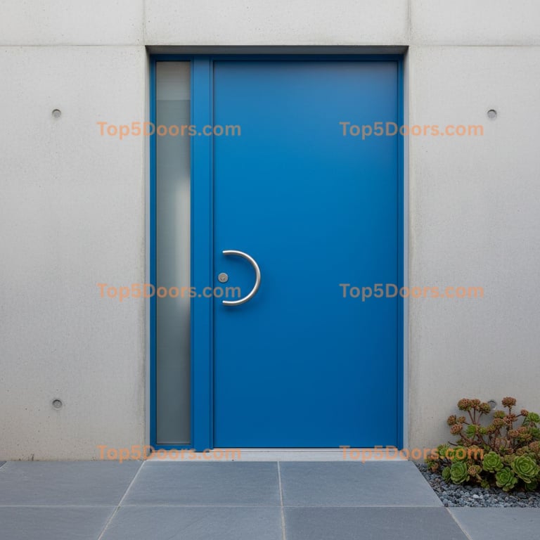 blue front door minimalist Door