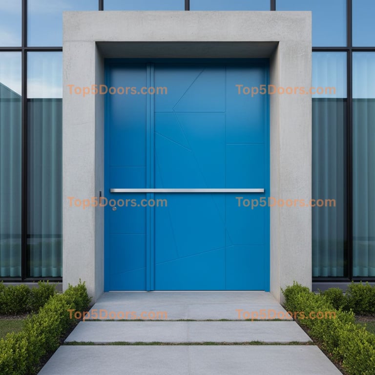 blue front door minimalist Door