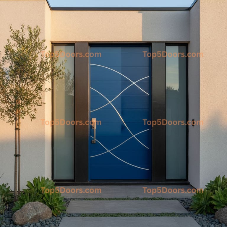 blue front door modern Door