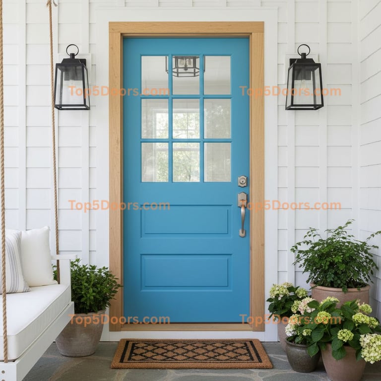 blue front door modern farmhouse Door