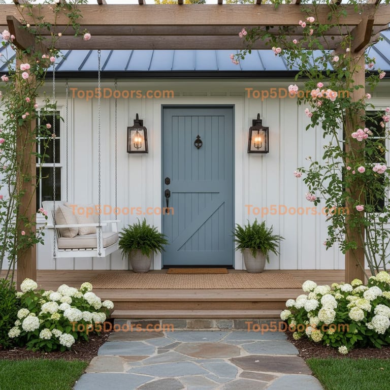 blue front door modern farmhouse Door