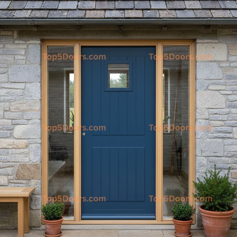 blue front door scandinavian Door