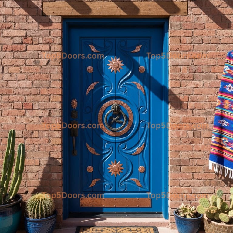 blue front door southwestern Door