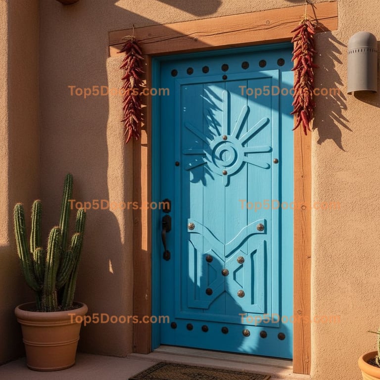 blue front door southwestern Door
