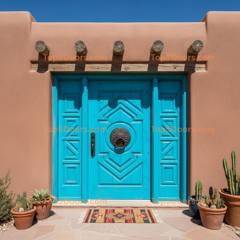 blue front door southwestern Door