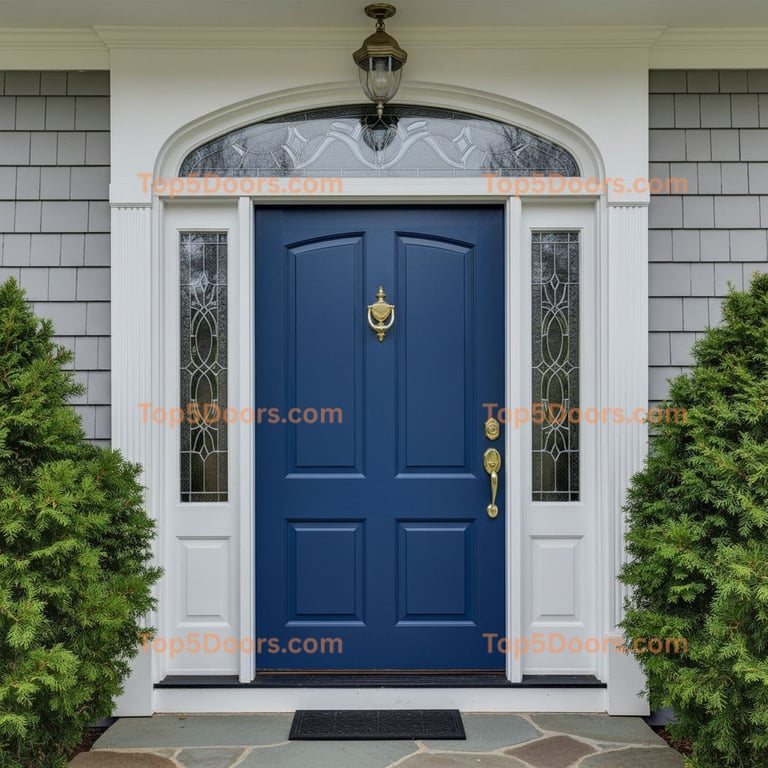 blue front door traditional american Door
