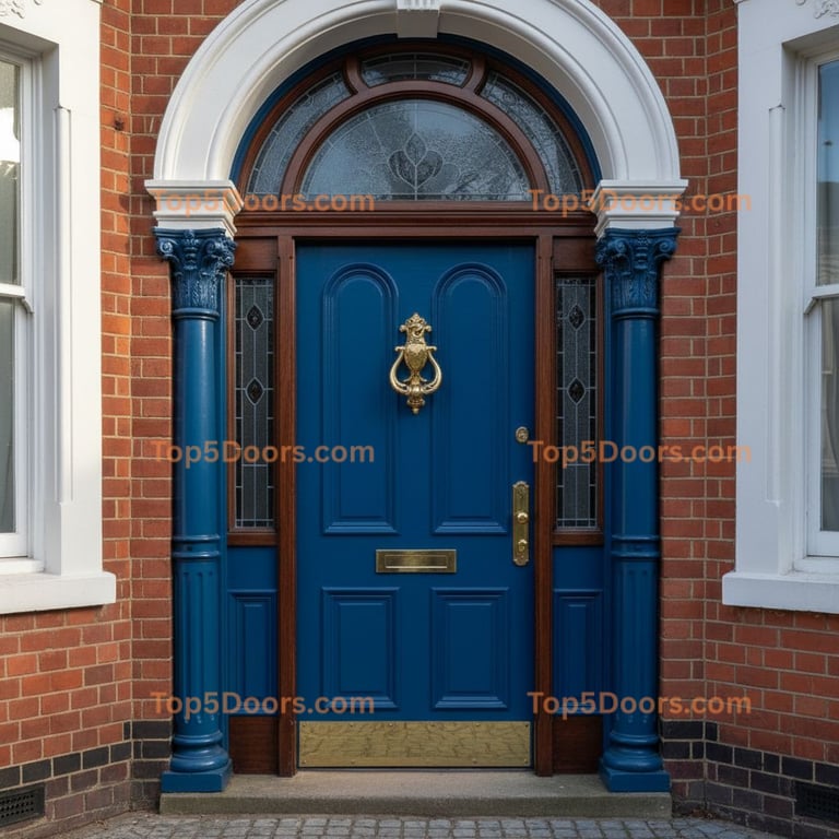 blue front door victorian Door