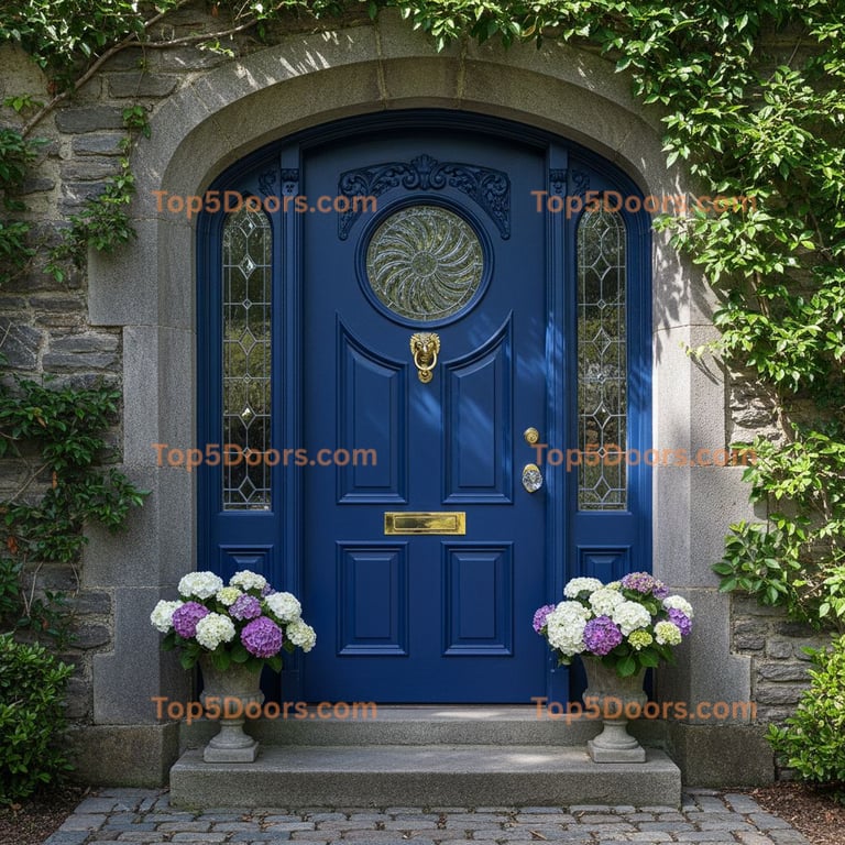 blue front door victorian Door