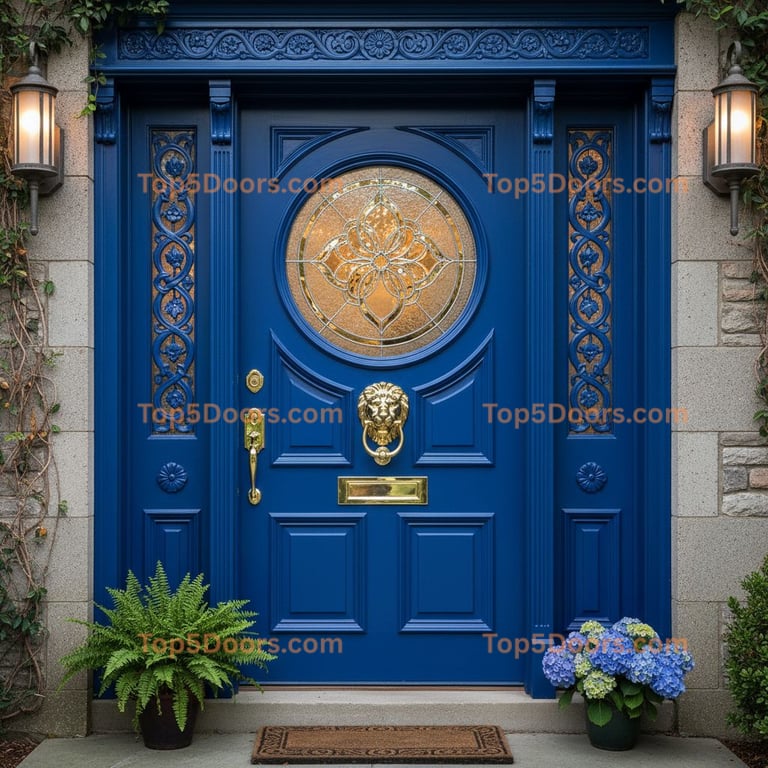 blue front door victorian Door