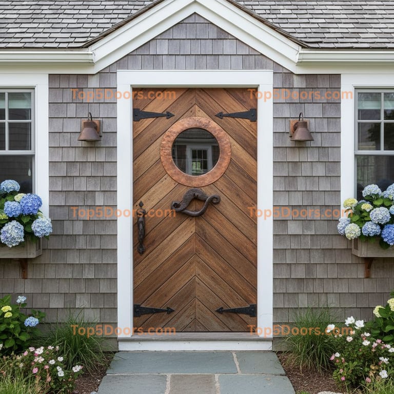 brown front door cape cod Door