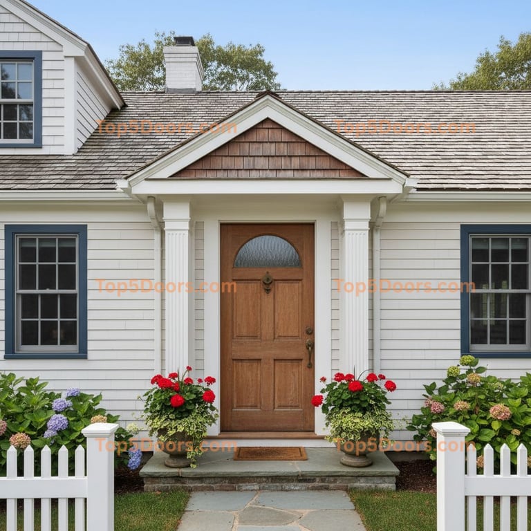 brown front door cape cod Door