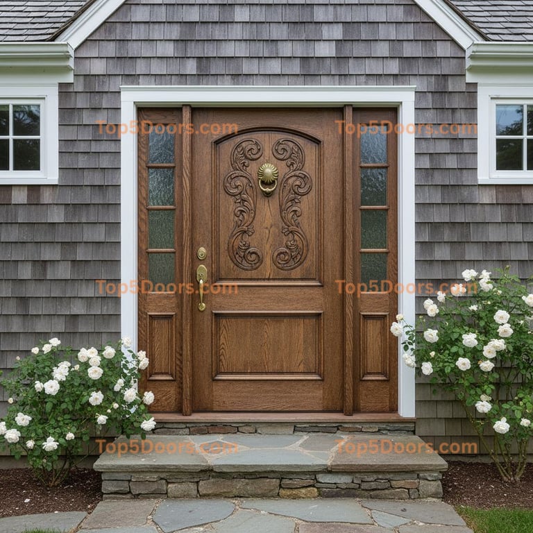 brown front door cape cod Door