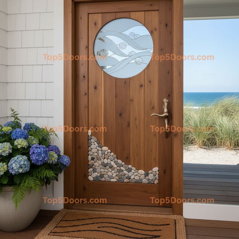 brown front door coastal Door