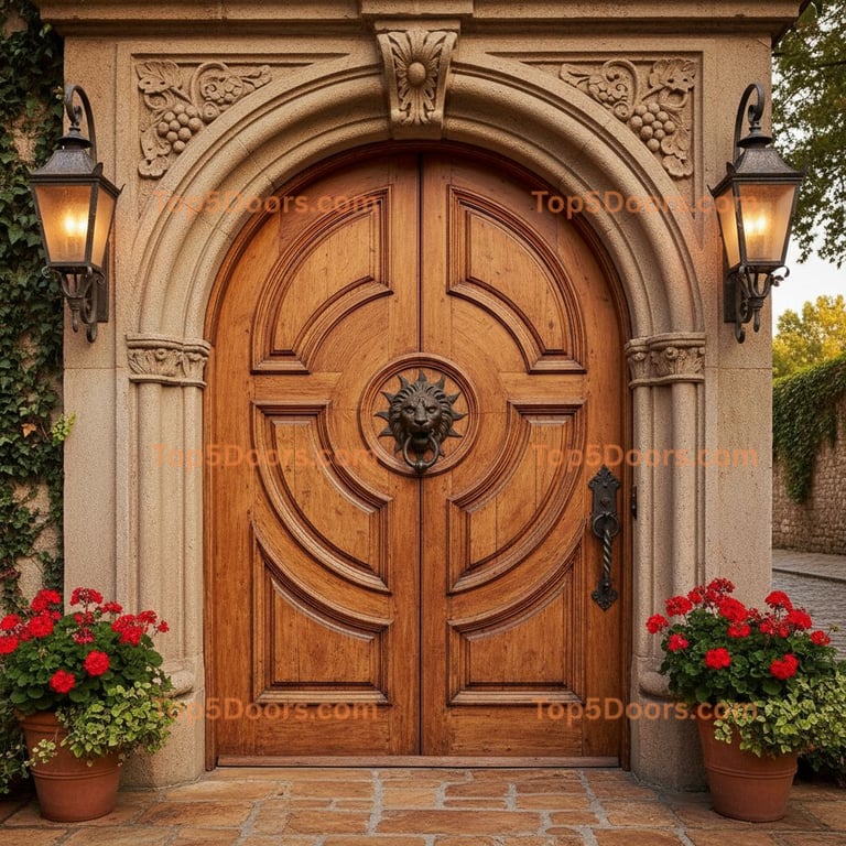 brown front door european classic Door