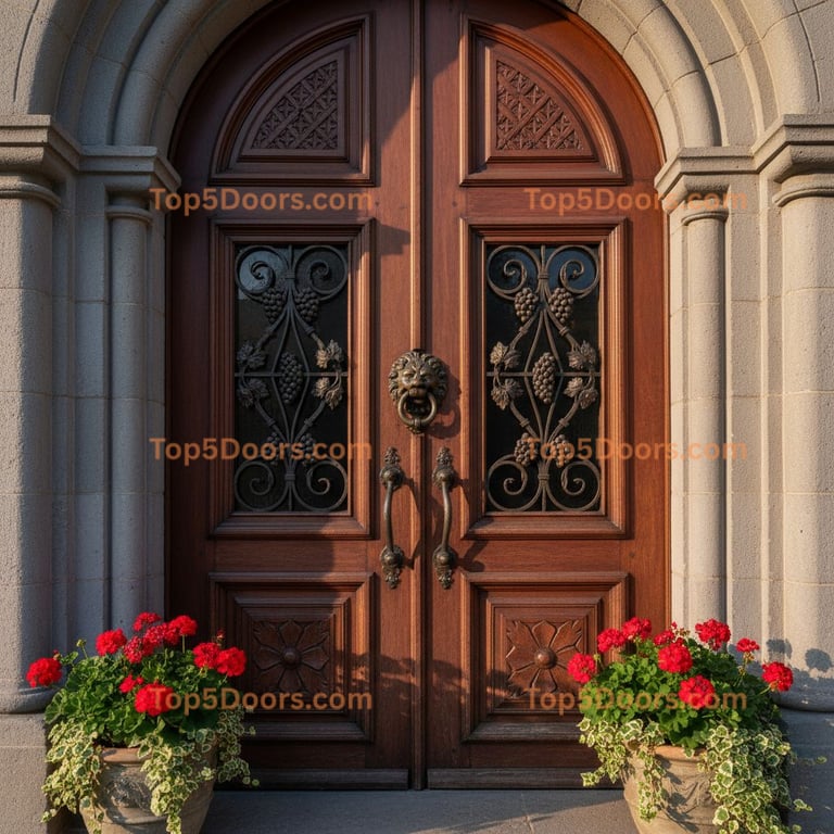 brown front door european classic Door