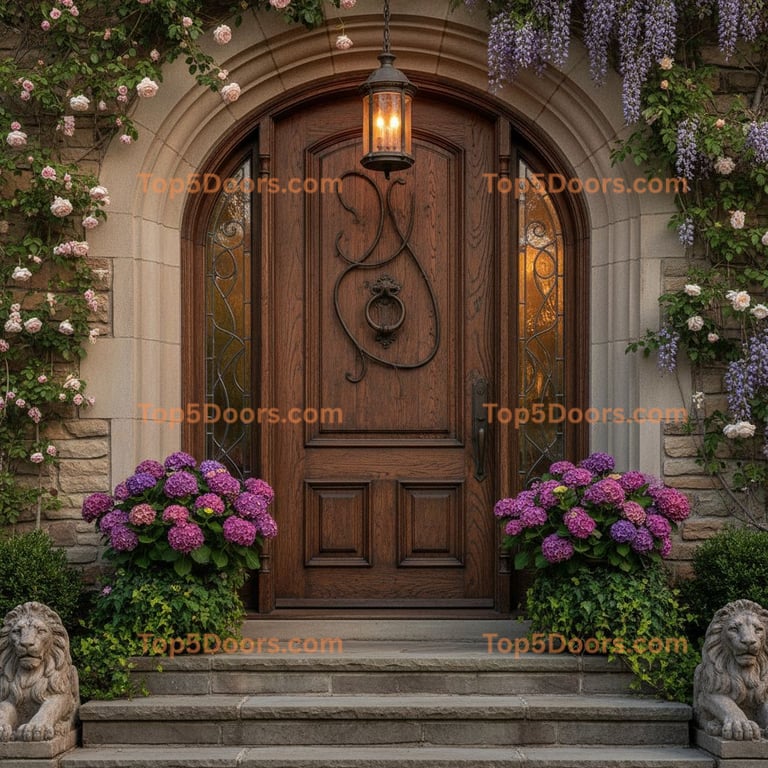 brown front door european classic Door