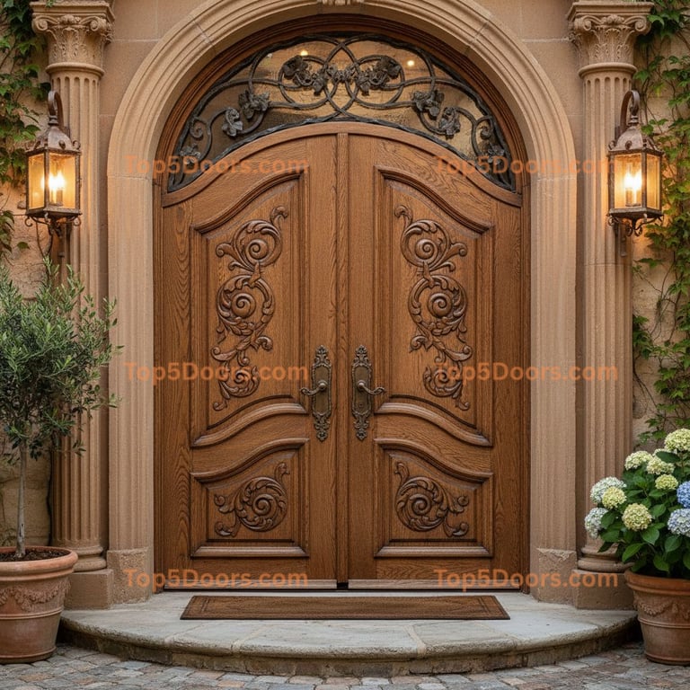 brown front door european classic Door