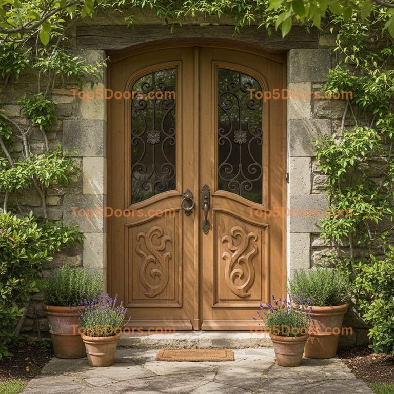 brown front door french country Door