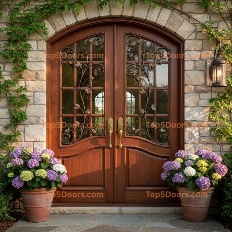 brown front door french provincial Door