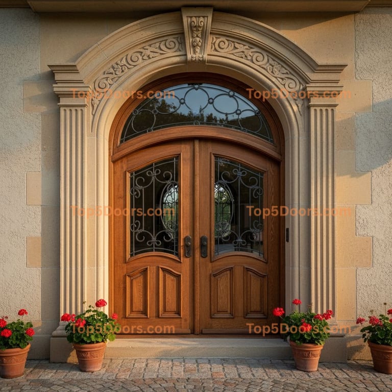 brown front door french provincial Door