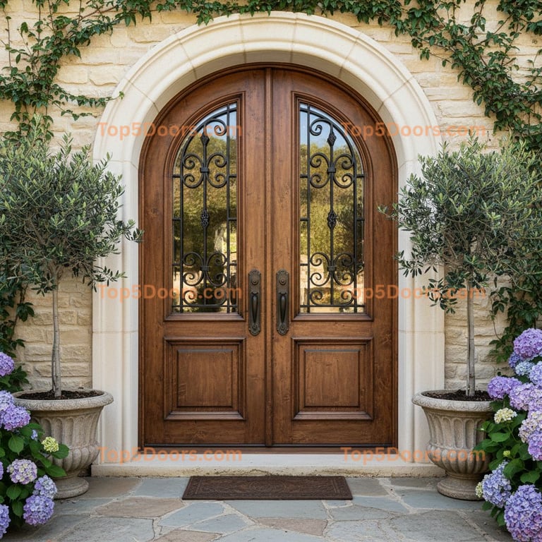 brown front door french provincial Door