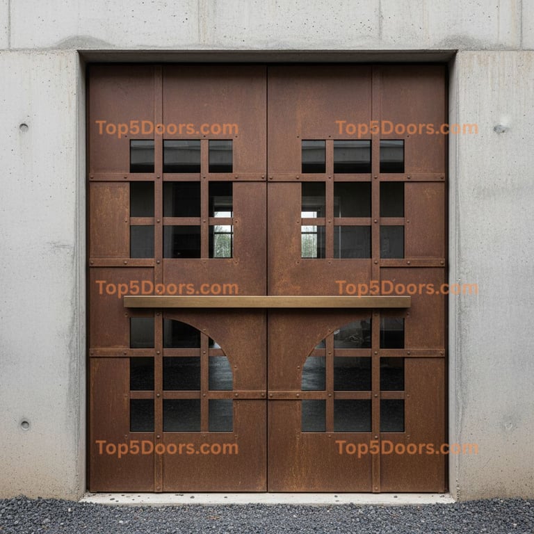 brown front door industrial Door