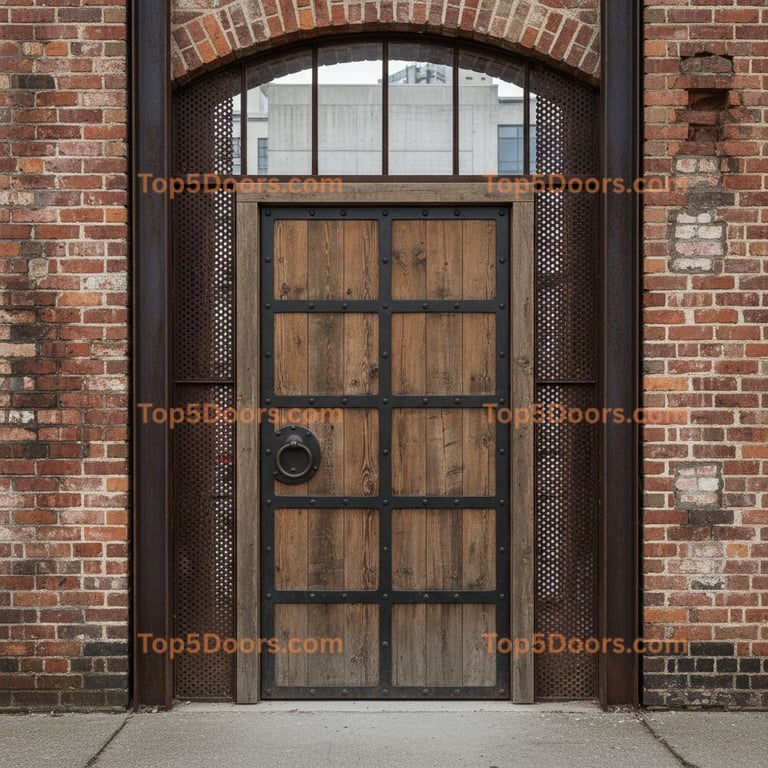 brown front door industrial Door