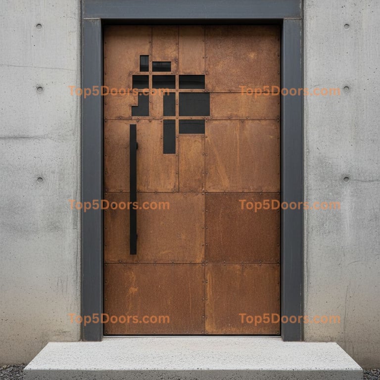 brown front door industrial Door