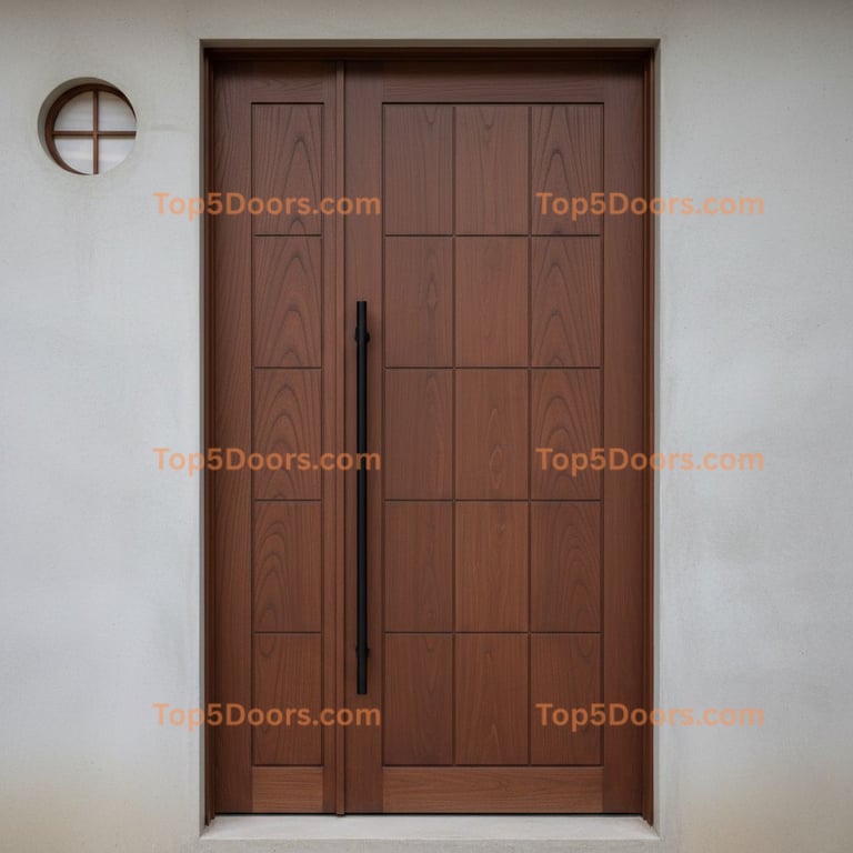 brown front door japanese zen Door
