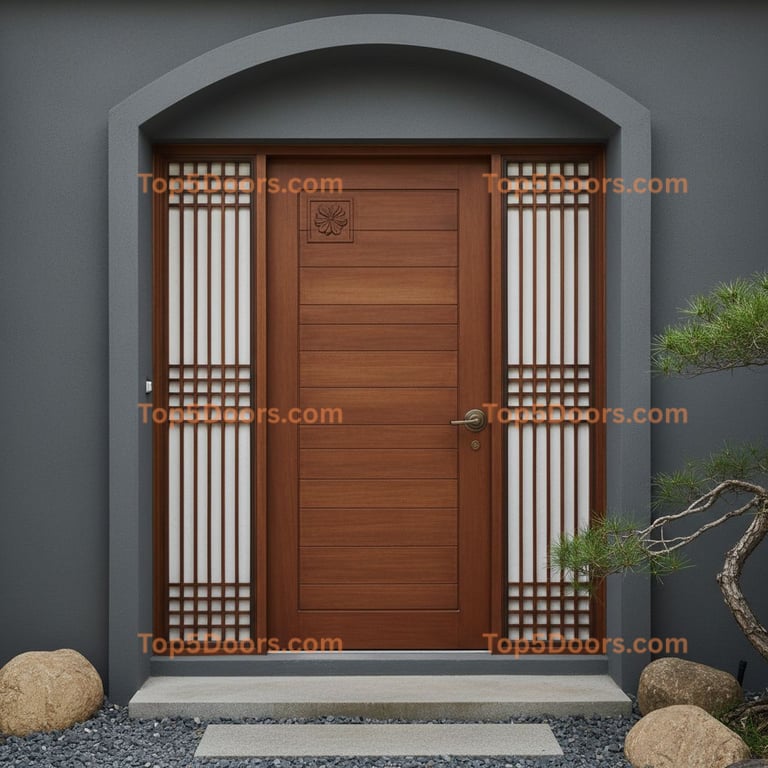 brown front door korean modern Door