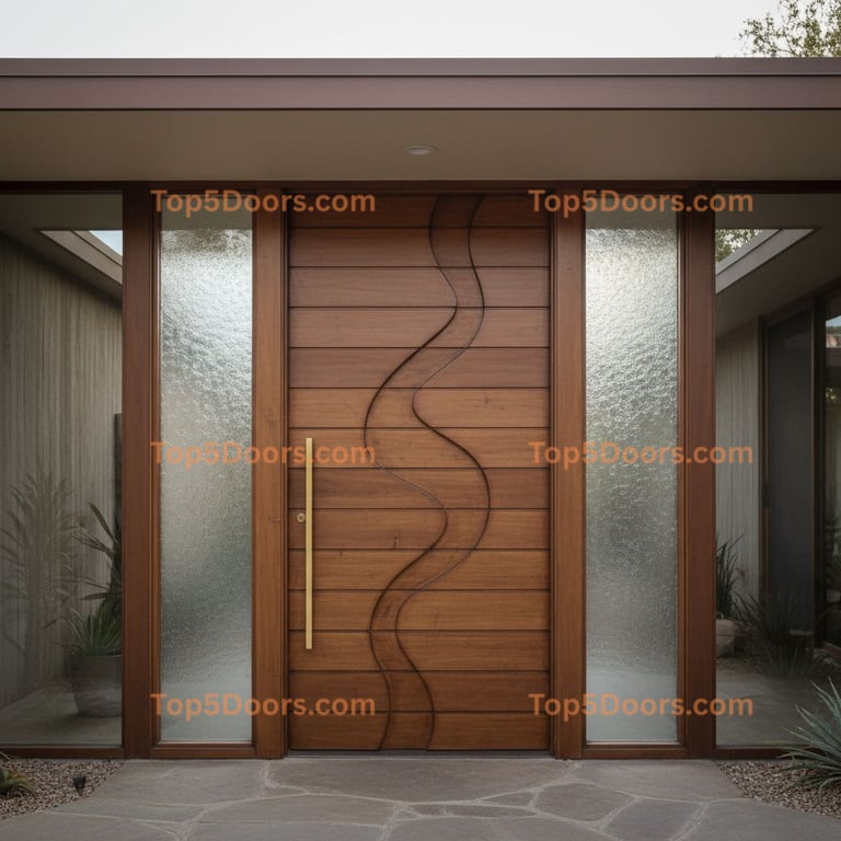 brown front door mid-century modern Door