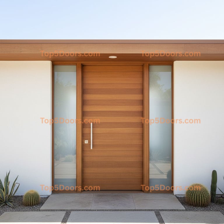 brown front door mid-century modern Door