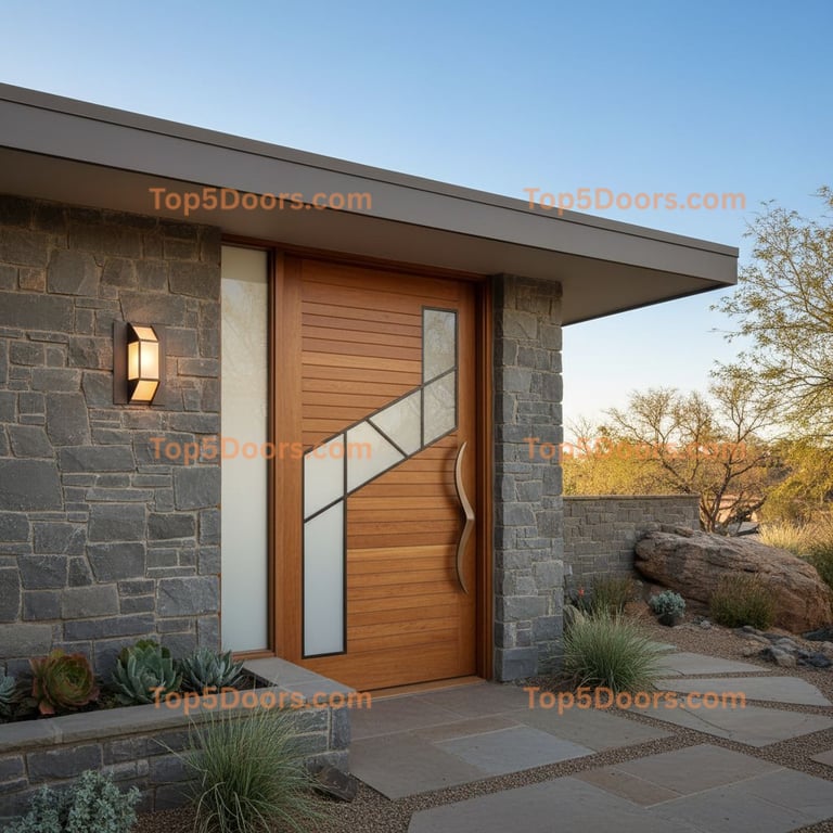 brown front door mid-century modern Door