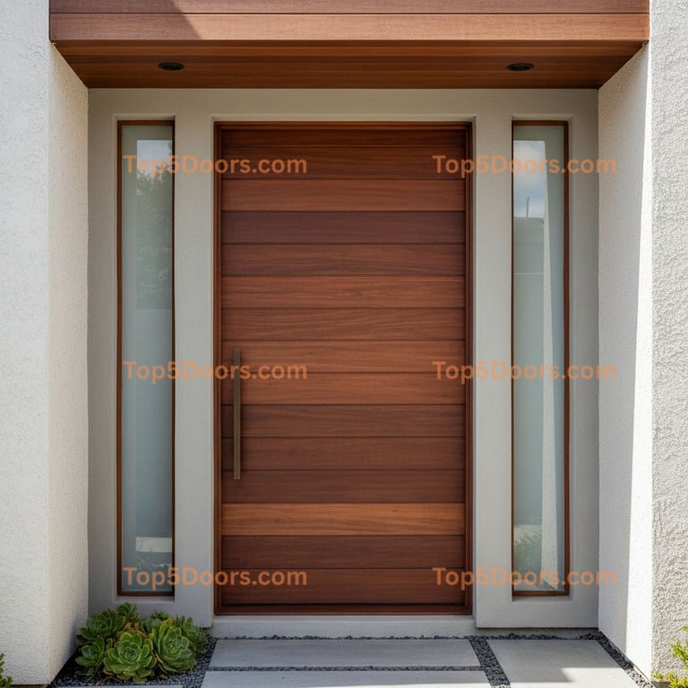 brown front door modern Door