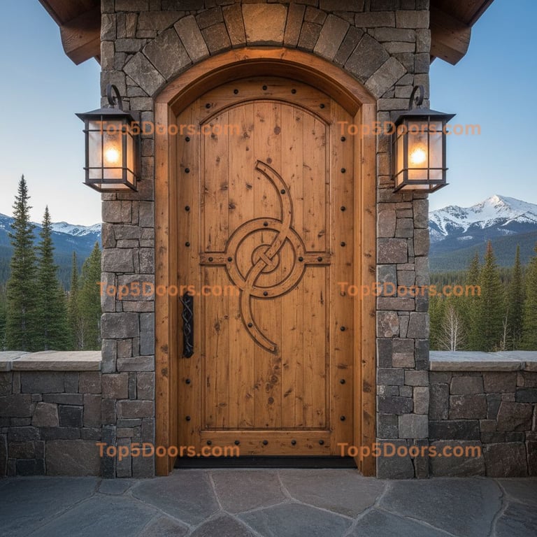 brown front door mountain lodge Door