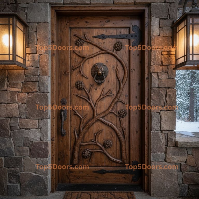 brown front door mountain lodge Door