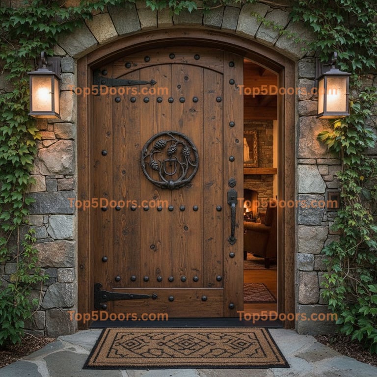 brown front door mountain lodge Door