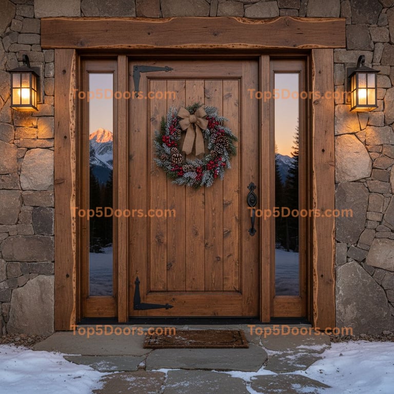 brown front door mountain lodge Door