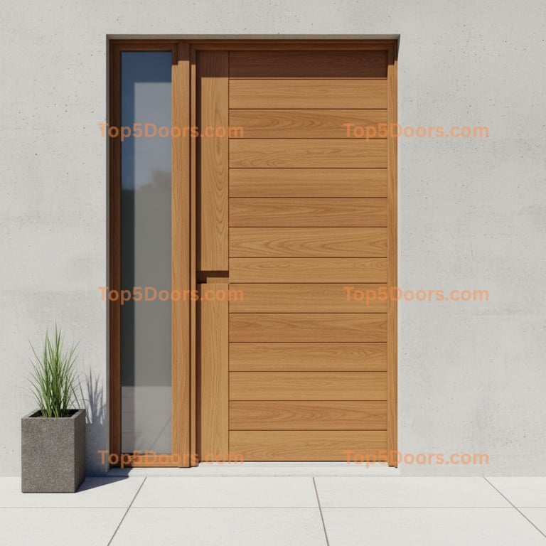 brown front door scandinavian Door