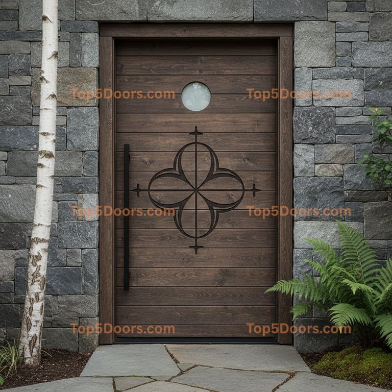 brown front door scandinavian Door