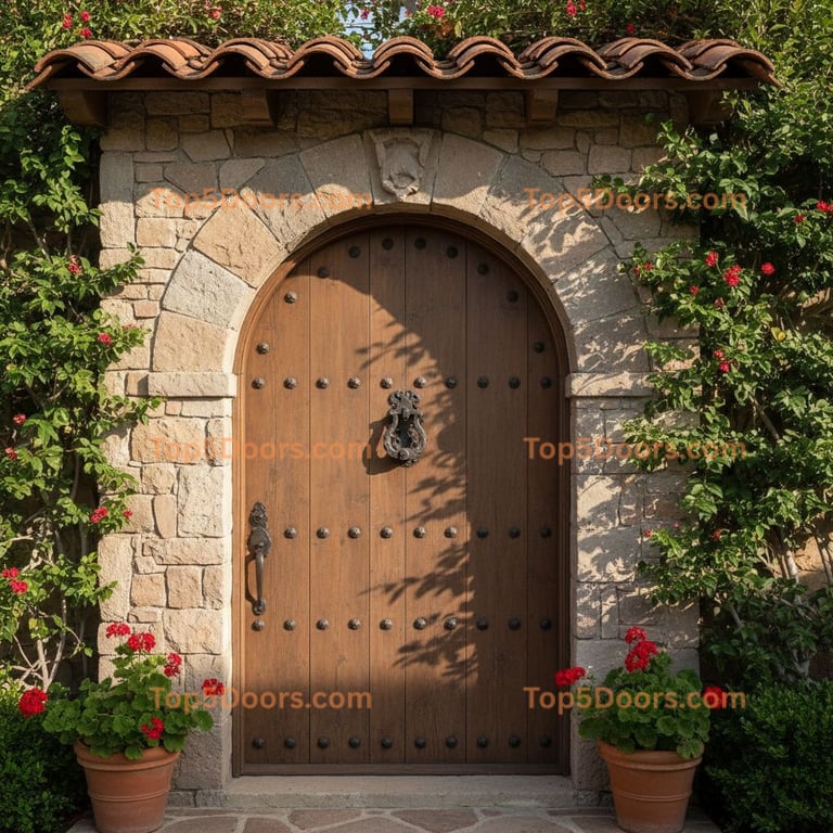 brown front door spanish colonial Door