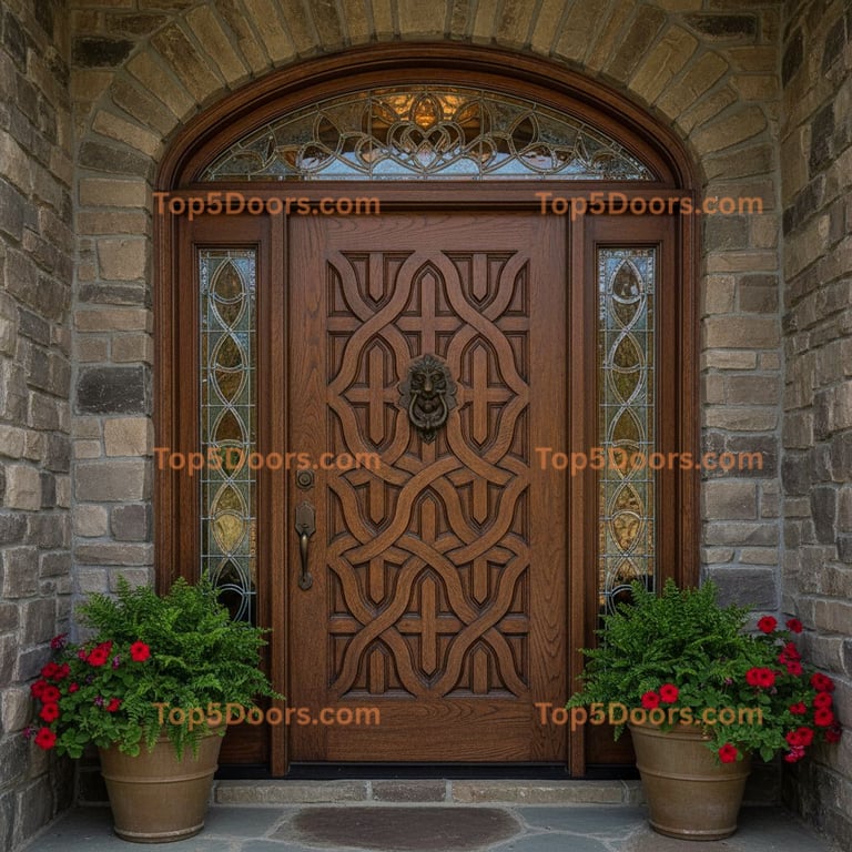 brown front door traditional american Door