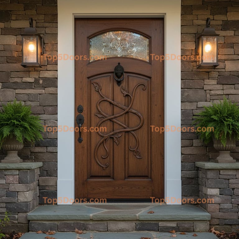 brown front door traditional american Door