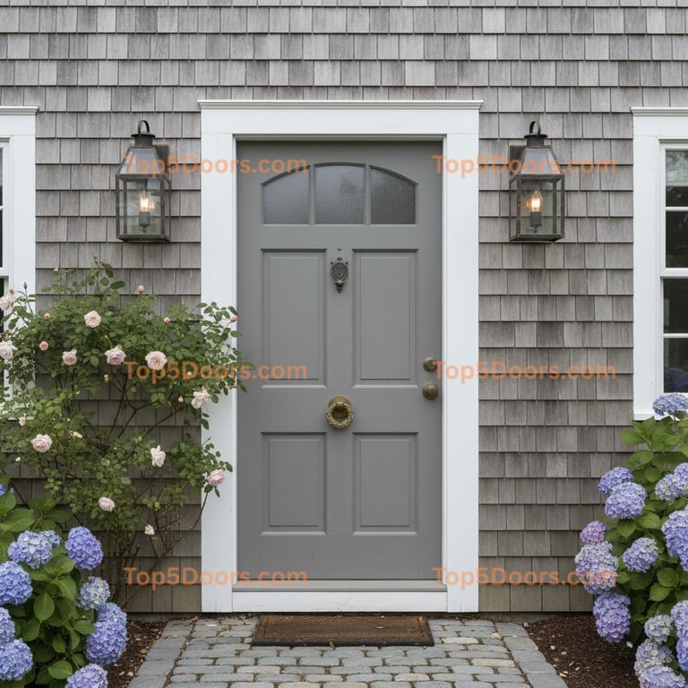 gray front door cape cod Door