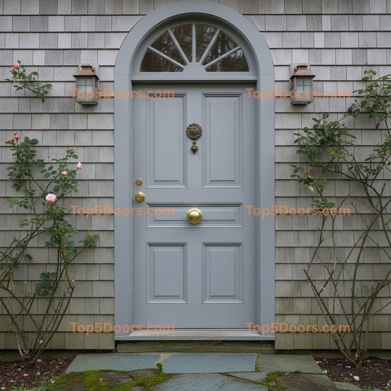 gray front door cape cod Door